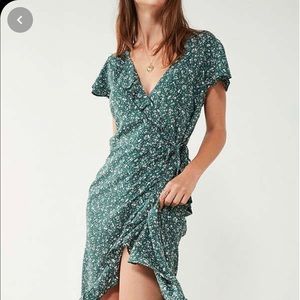 UO Floral Wrap Midi Dress